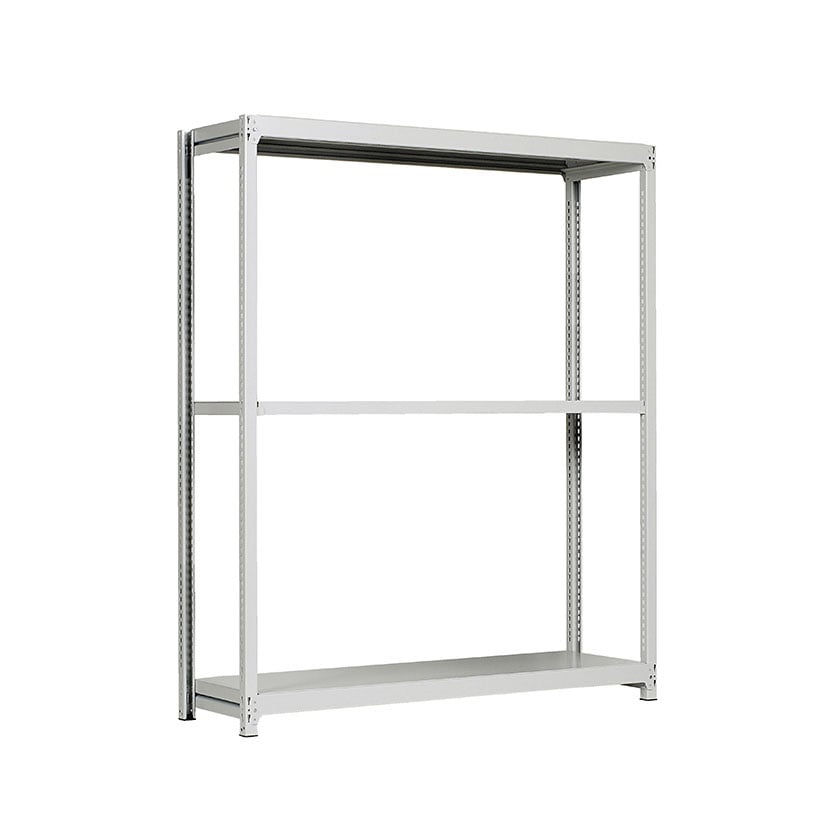 【本体】国産スチールラック 軽中量棚150kg/段 単体 ボルトレス 高さ1200×幅900×奥行600×天地3段 [5]