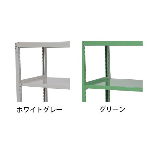 国産スチールラック 中量棚300kg/段 天地4段 ゴムキャスター付き 収納棚 スチール棚 幅1500×奥行600×高さ1500mm キャスター直径130×高さ180mm [2]