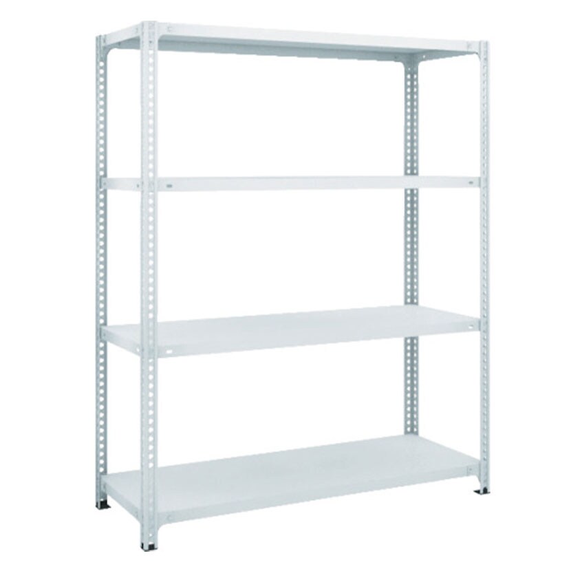 TRUSCO SBL型抗菌塗装セミボルトレス軽量棚 幅875×奥行300×高さ1500mm 4段 ホワイト 778-6336 [2]