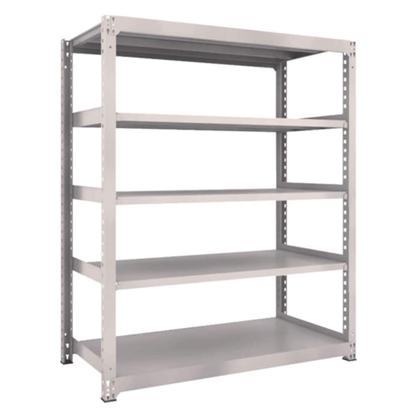 【本体】TRUSCO M3型中量棚 幅1500×奥行721×高さ1800mm 5段 単体 ネオグレー 506-5488 [5]