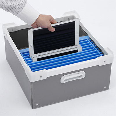 プラダン製タブレット収納簡易ケース(10台用) W420×D380×H197mm [4]