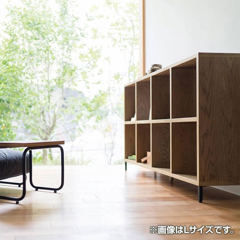 ADRS(アドレス) アレックス シェルフ Mサイズ 本棚 ディスプレイ クラッシックスタイル 本体:オーク突板 脚:スチール 幅1200×奥行350×高さ905mm [4]