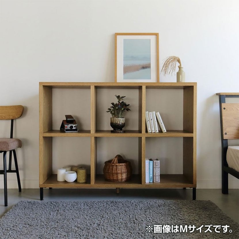 ADRS(アドレス) アレックス シェルフ Lサイズ 本棚 ディスプレイ クラッシックスタイル 本体:オーク突板 脚:スチール 幅1590×奥行350×高さ905mm [3]