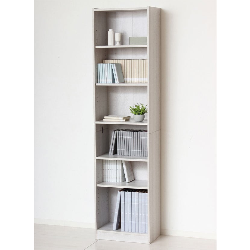 らくらく組立 本棚 書棚 6段 可動棚 木製 シェルフドライバー不要 幅450×奥行295×高さ1800mm [3]