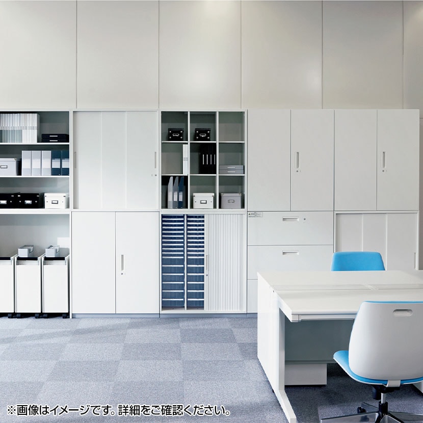 L6-G40AR | L6 両開き保管庫 上置き用 W4 ホワイト 幅800×奥行400×高さ400mm プラス(PULS) [4]