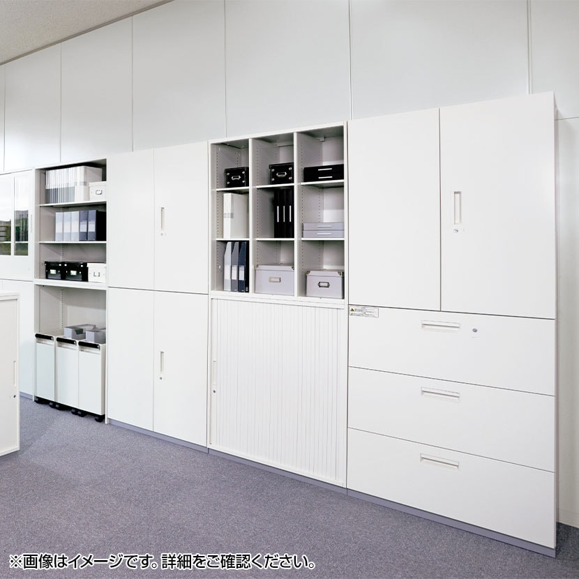L6-70A | L6 両開き保管庫 上置き・下置き兼用 W4 ホワイト 幅900×奥行450×高さ720mm プラス(PULS) [2]