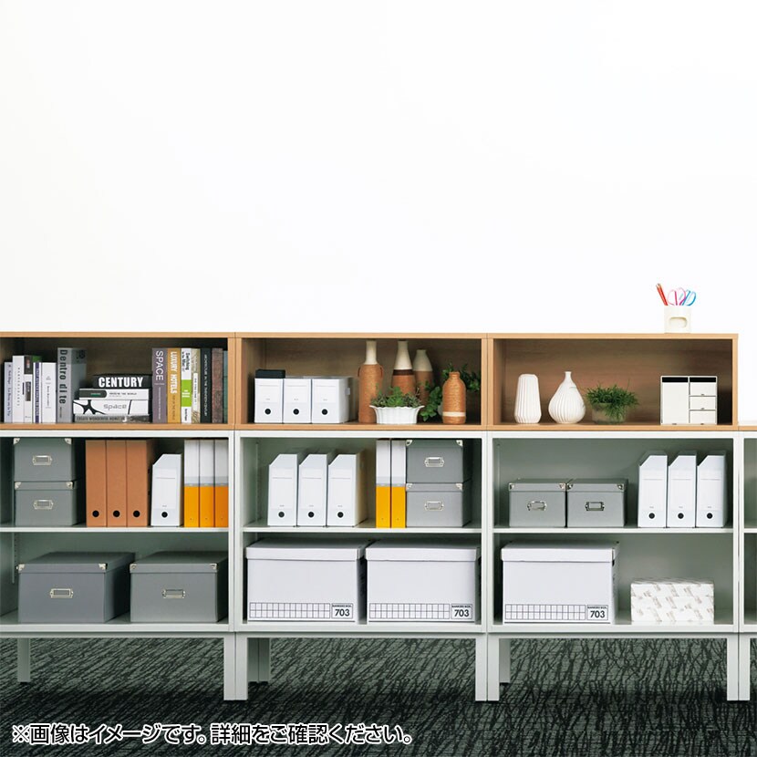 L6-F105E | L6 オープン保管庫 上置き・下置き兼用 W4 ホワイト 幅900×奥行500×高さ1050mm プラス(PULS) [5]