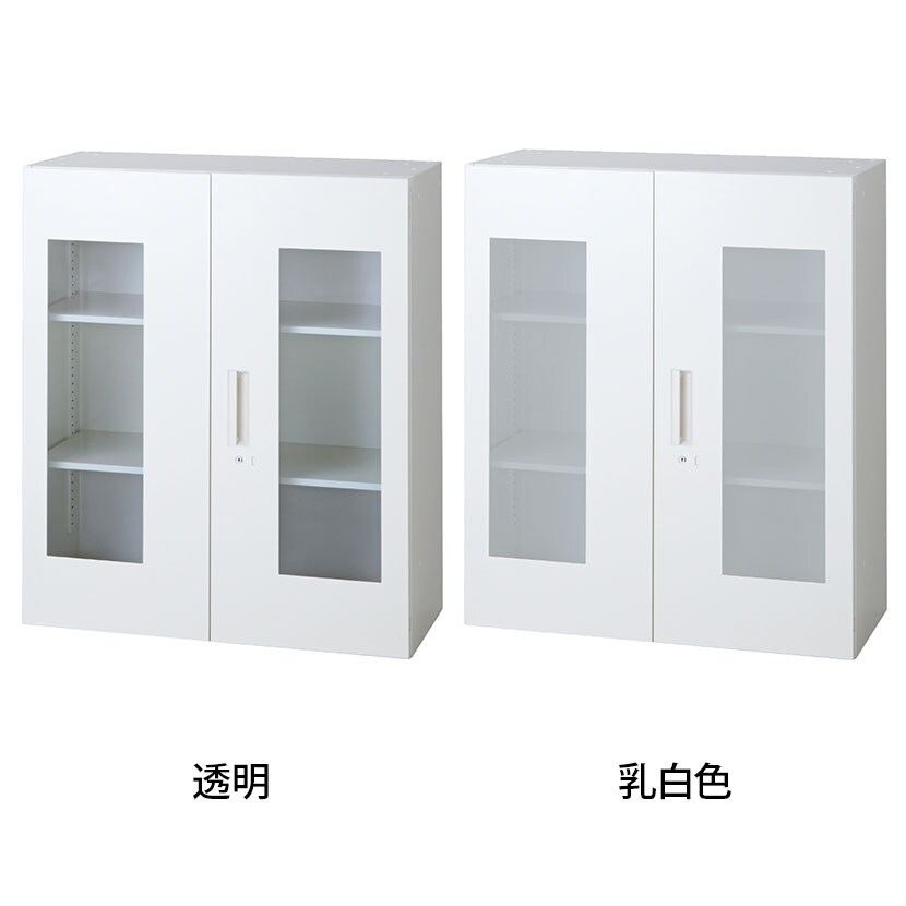 L6-105AG | L6 ガラス両開き保管庫 上置き用 幅900×奥行450×高さ1050mm プラス(PULS) [2]