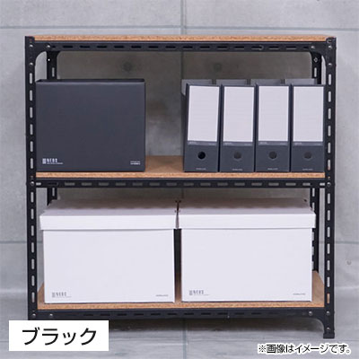 【本体】スチールアングル棚 収納棚 軽量 70kg 3段 幅600×奥行600×高さ750mm [4]