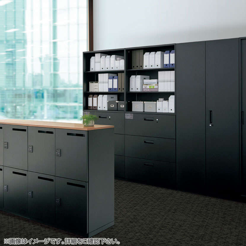 L6-A70KA-CT | L6 クリアキャビ浅深3列 SBK ブラック 幅900×奥行400×高さ720mm プラス(PLUS) [2]