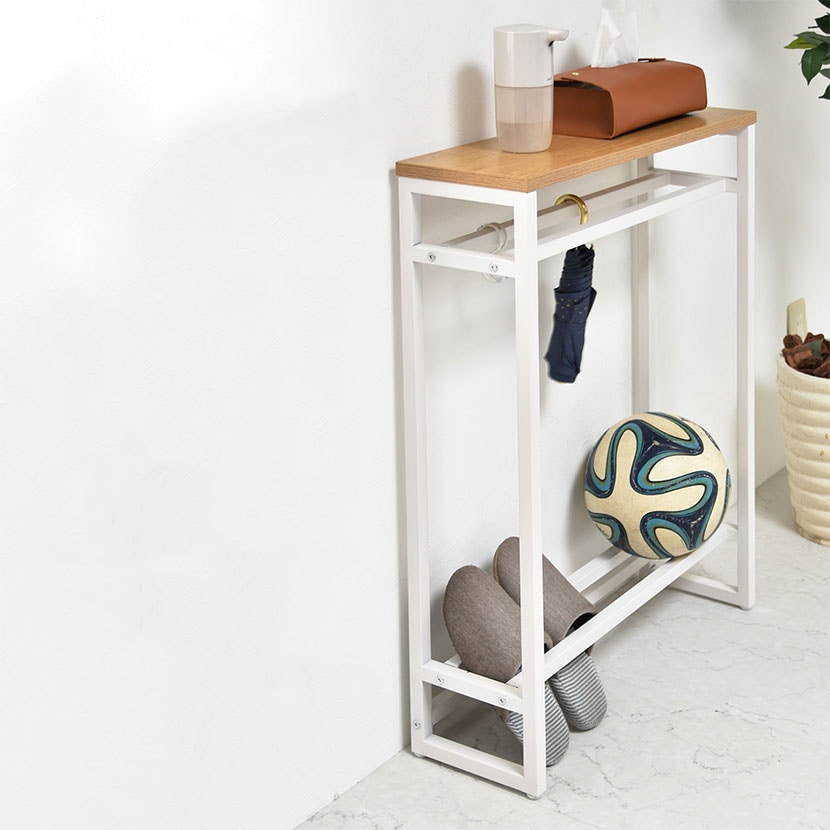 メラミン コンソールテーブル 玄関テーブル 幅600×奥行200×高さ800mm [3]