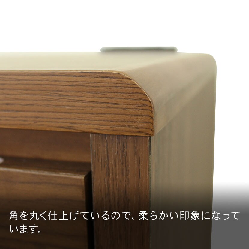 キャビネット サイドチェスト サイドボード リビングボード 収納付 コンセント付き 天然木 北欧風 ナチュラル 幅600×奥行395×高さ840mm [3]