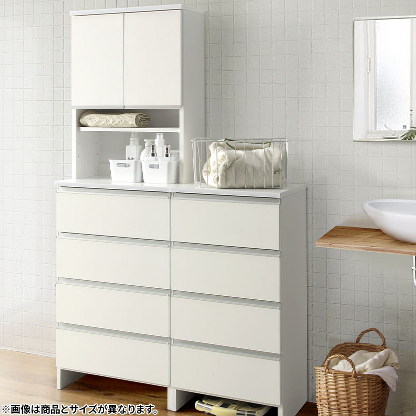 ランドリー収納 ロータイプ ポケット チェスト 収納 タンス日本製 完成品 幅548×奥行394×高さ995mm [4]