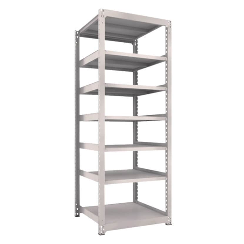 【本体】TRUSCO M5型中量棚 幅900×奥行921×高さ2400mm 7段 単体 ネオグレー 302-1050 [4]