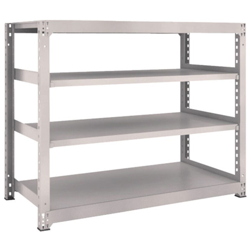 【本体】TRUSCO M3型中量棚 幅1500×奥行721×高さ1200mm 4段 単体 ネオグレー 506-9548 [5]