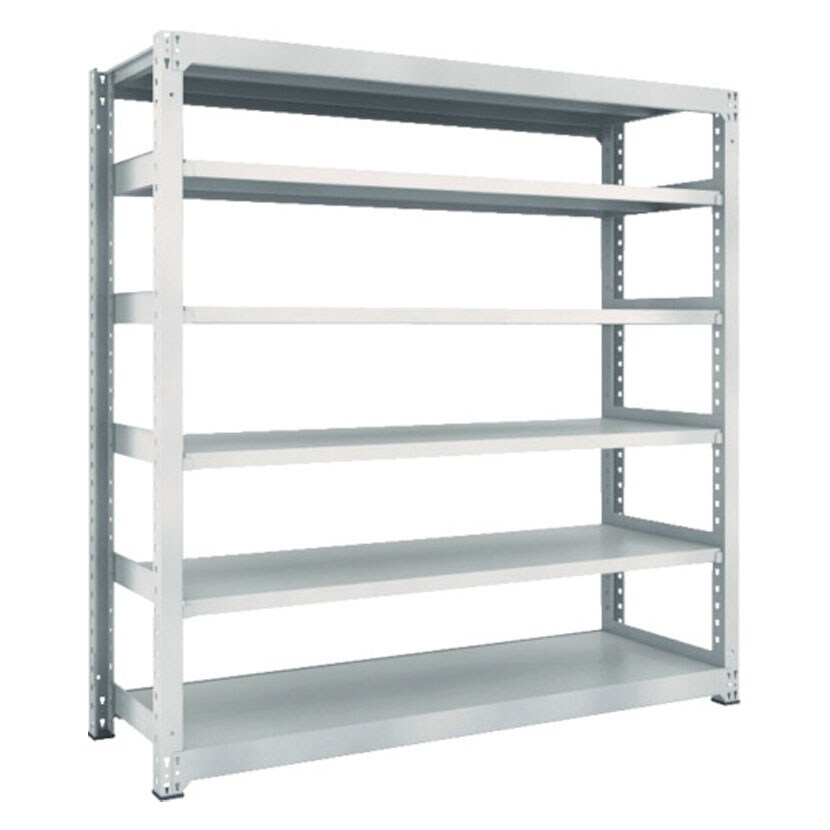 【本体】TRUSCO M3型中量棚 幅1500×奥行471×高さ1800mm 6段 単体 ネオグレー 780-2161 [5]