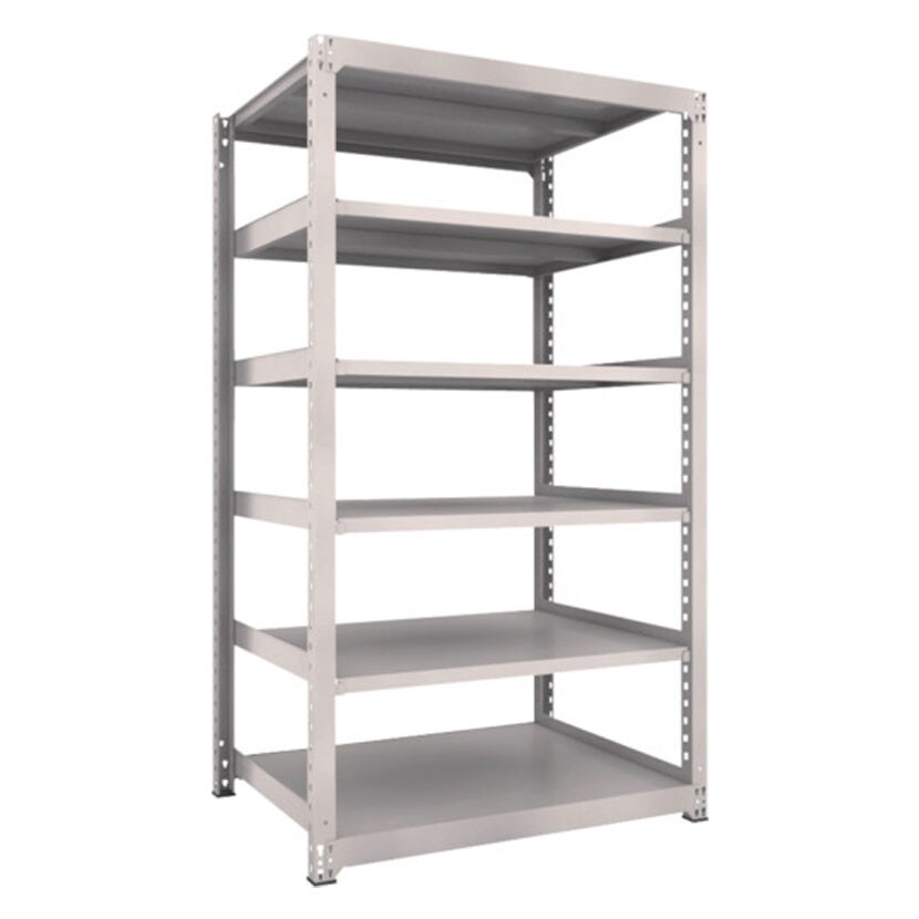 【本体】TRUSCO M3型中量棚 幅1200×奥行921×高さ2100mm 6段 単体 ネオグレー 505-9801 [5]