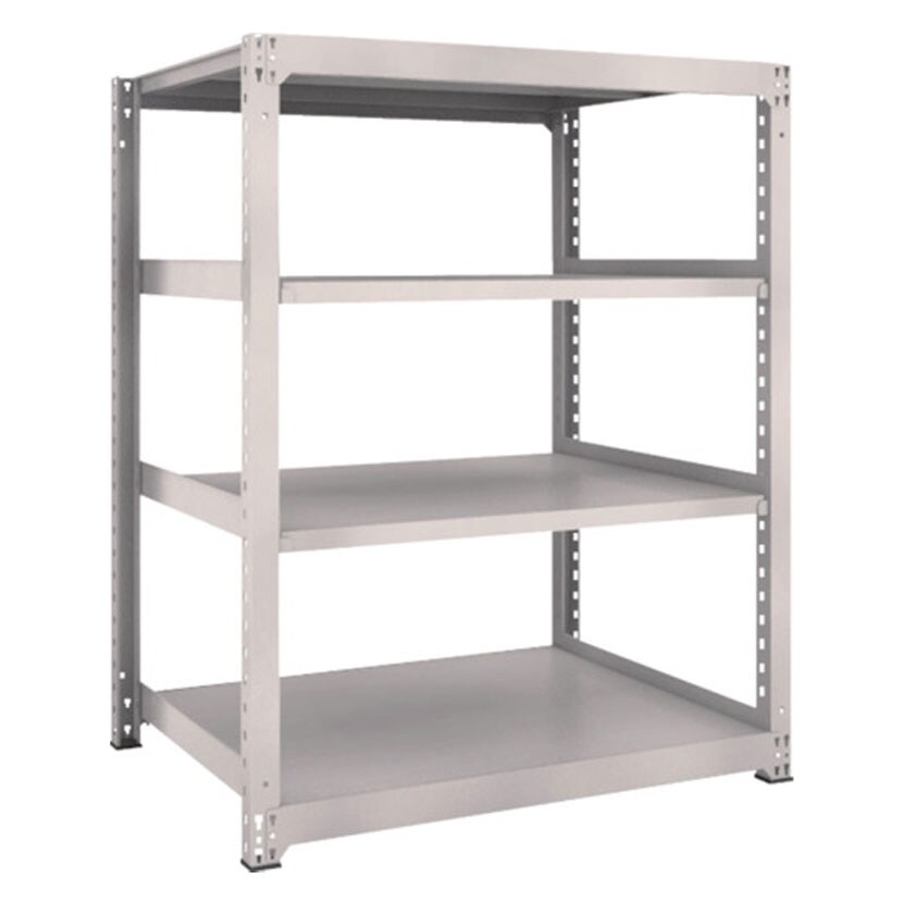 【本体】TRUSCO M3型中量棚 幅1200×奥行921×高さ1500mm 4段 単体 ネオグレー 505-9305 [5]