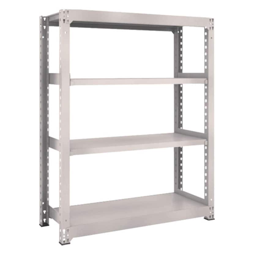 【本体】TRUSCO M3型中量棚 幅1200×奥行471×高さ1500mm 4段 単体 ネオグレー 505-9186 [5]