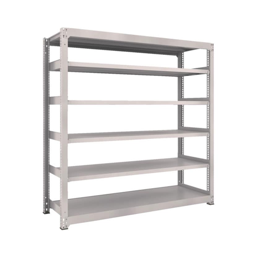 【本体】TRUSCO M3型中量棚 幅1800×奥行1121×高さ1800mm 6段 ネオグレー 856-4022 [5]