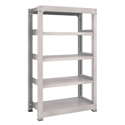 【本体】 TRUSCO M3型中量棚 幅1200×奥行1121×高さ1500mm 5段 単体型 ネオグレー 856-3988 [5]