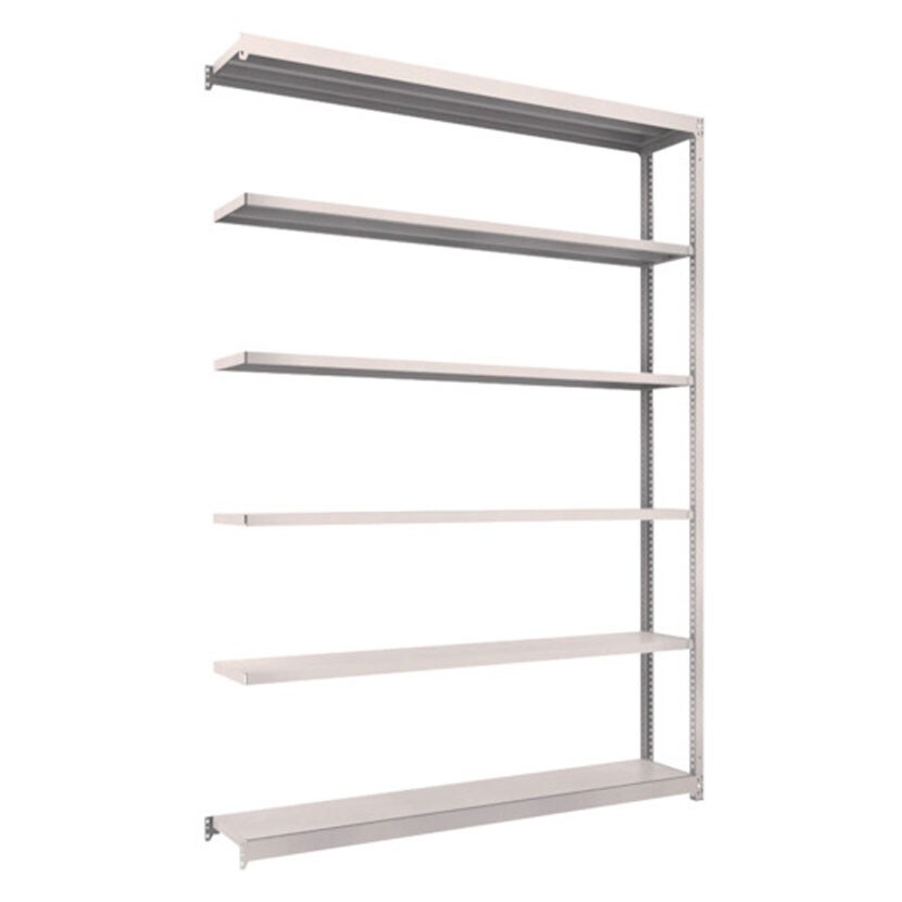 【追加/増設用】TRUSCO M1.5型軽中量棚 幅1760×奥行295×高さ2400mm 6段連結 ネオグレー 450-0407 [5]