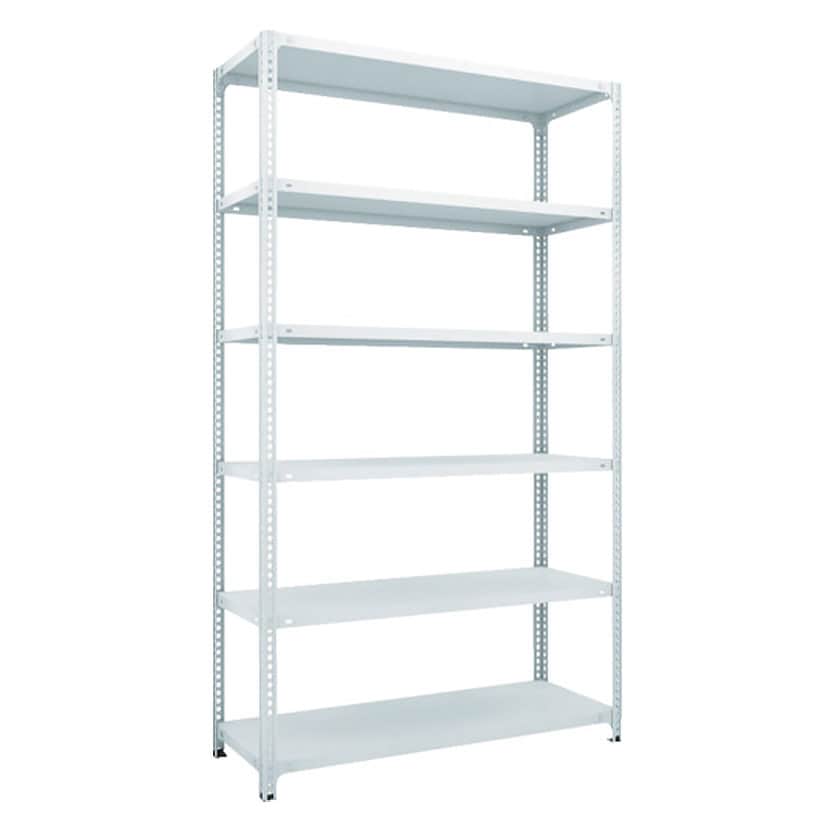 TRUSCO SBL型抗菌塗装セミボルトレス軽量棚 幅1800×奥行450×高さ2100mm 6段 ホワイト 778-6964 [2]