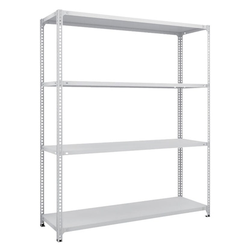 TRUSCO SBL型抗菌塗装セミボルトレス軽量棚 幅1500×奥行450×高さ1800mm 4段 ホワイト 484-5676 [2]