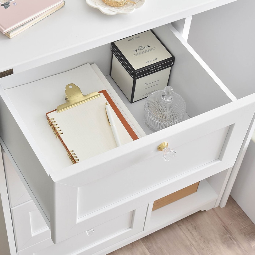 ANRI(アンリ) チェスト(ハンガー収納付き) ホワイト チェスト・サイドチェスト 北欧風 ナチュラル|ST-AN100-80H-WH [5]