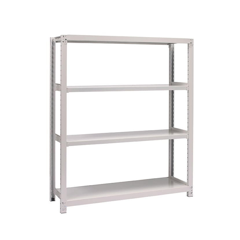 【本体】国産スチールラック 中量棚300kg/段 単体 ボルトレス 高さ1200×幅900×奥行900×天地4段 [5]