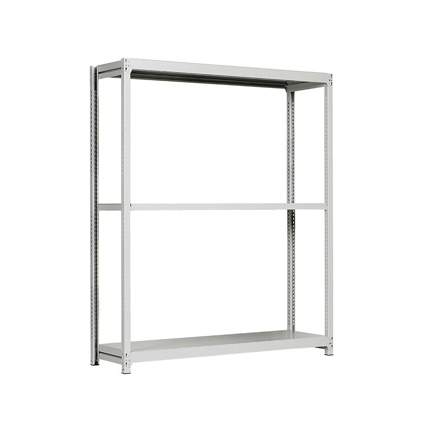 【本体】国産スチールラック 中軽量棚200kg/段 単体 ボルトレス 高さ1200×幅1500×奥行300×天地3段 [5]