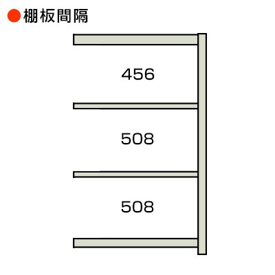 【追加/増設用】スチールラック 中量 300kg-増設 4段/幅900×奥行600×高さ1800mm/KT-KRM-096018-C4 [3]