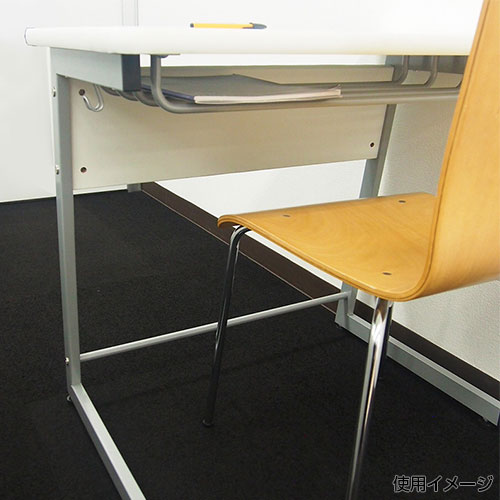 研修用デスク RFJD-7570 1人用デスク セミナーテーブル 幅750×奥行506×高さ710mm L字脚 棚付き [4]