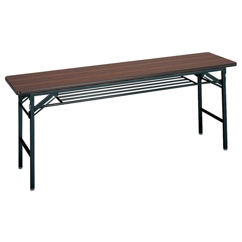 折りたたみテーブル 棚付き ソフトエッジ 幅1800×奥行450×高さ700mm [5]