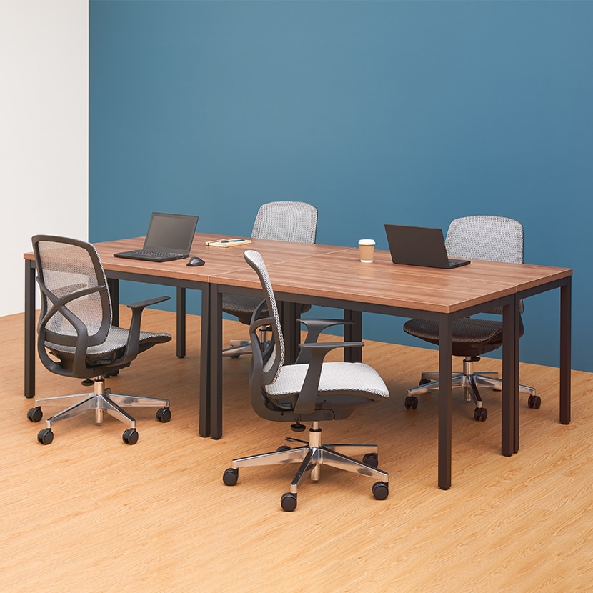 会議用テーブル ミーティングテーブル ブラック脚 幅1200×奥行600×高さ720mm 会議机 会議テーブル [2]