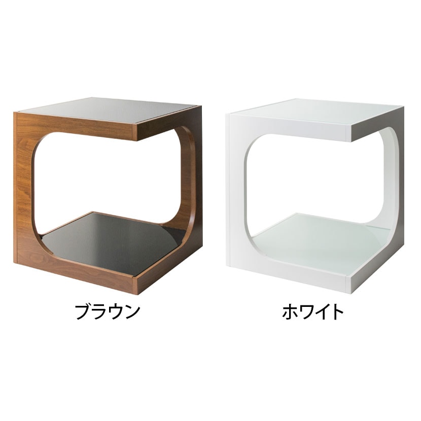 サイドテーブル 2段 ARCA(アルカ)幅400×奥行400×高さ450mm [2]