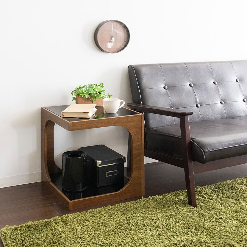 サイドテーブル 2段 ARCA(アルカ)幅400×奥行400×高さ450mm [3]