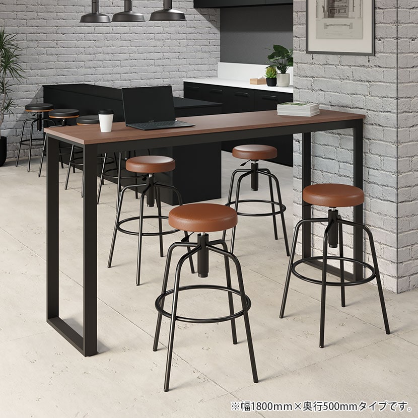 ハイテーブル BX ミーティングテーブル スタンディング 抗菌天板 ロの字脚 ナチュラル 国産 幅2100×奥行900×高さ1000mm BX-2190H [4]