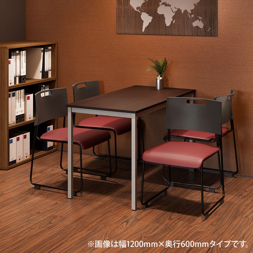 【4人用 会議セット】会議用テーブル 1200×600 + 会議チェア アグレア 【4脚セット】 [4]