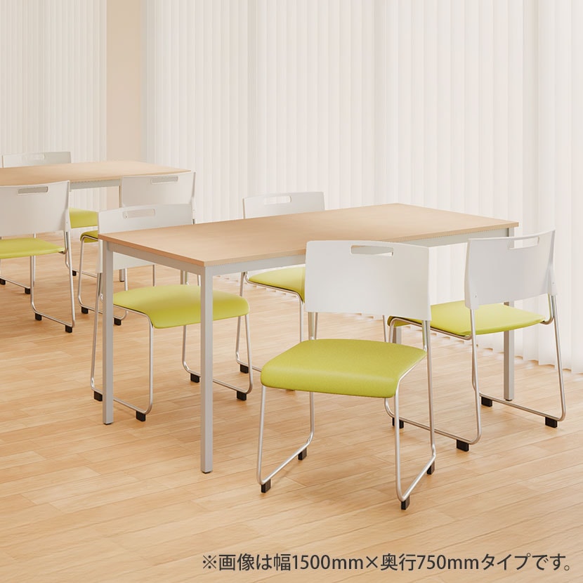 【4人用 会議セット】会議用テーブル 1200×600 + 会議チェア アグレア 【4脚セット】 [5]