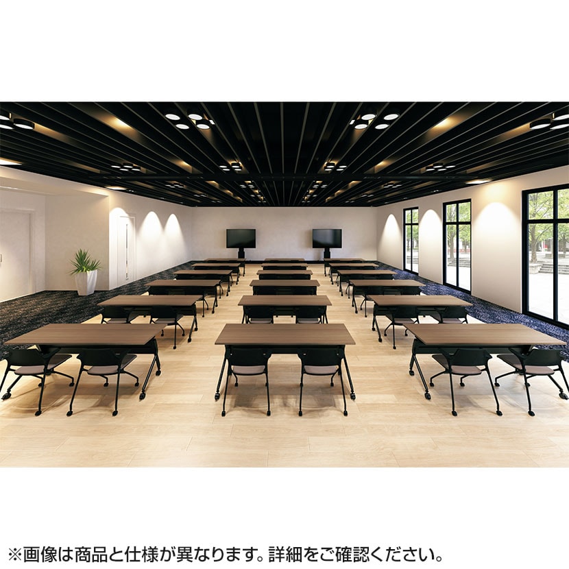 【抗菌加工】LD3-420M | Linello3 リネロ3 会議テーブル スタッキングテーブル 幕板付き 棚板付き キャスター脚 幅1200×奥行600×高さ720mm プラス(PLUS)【SIAA】 [3]