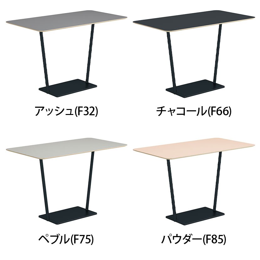 コクヨ リージョン ラウンジテーブル T字脚 ハイテーブル 幅1600×奥行900×高さ1004mm 角形 リノリウム天板 脚ブラック LT-RG169HE6AF [2]