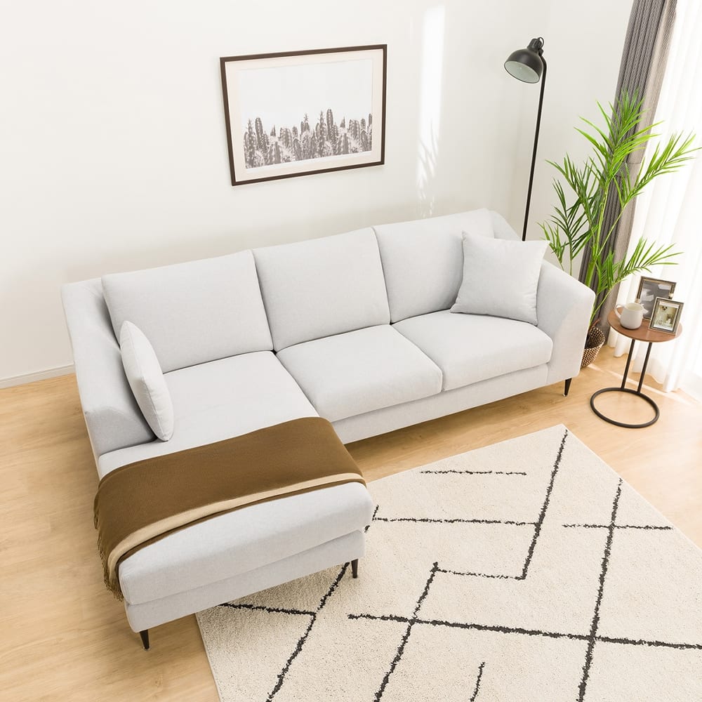 布張り 右カウチソファ(Nポケット BS15 RC Nシールド-LGY) <N> [2]