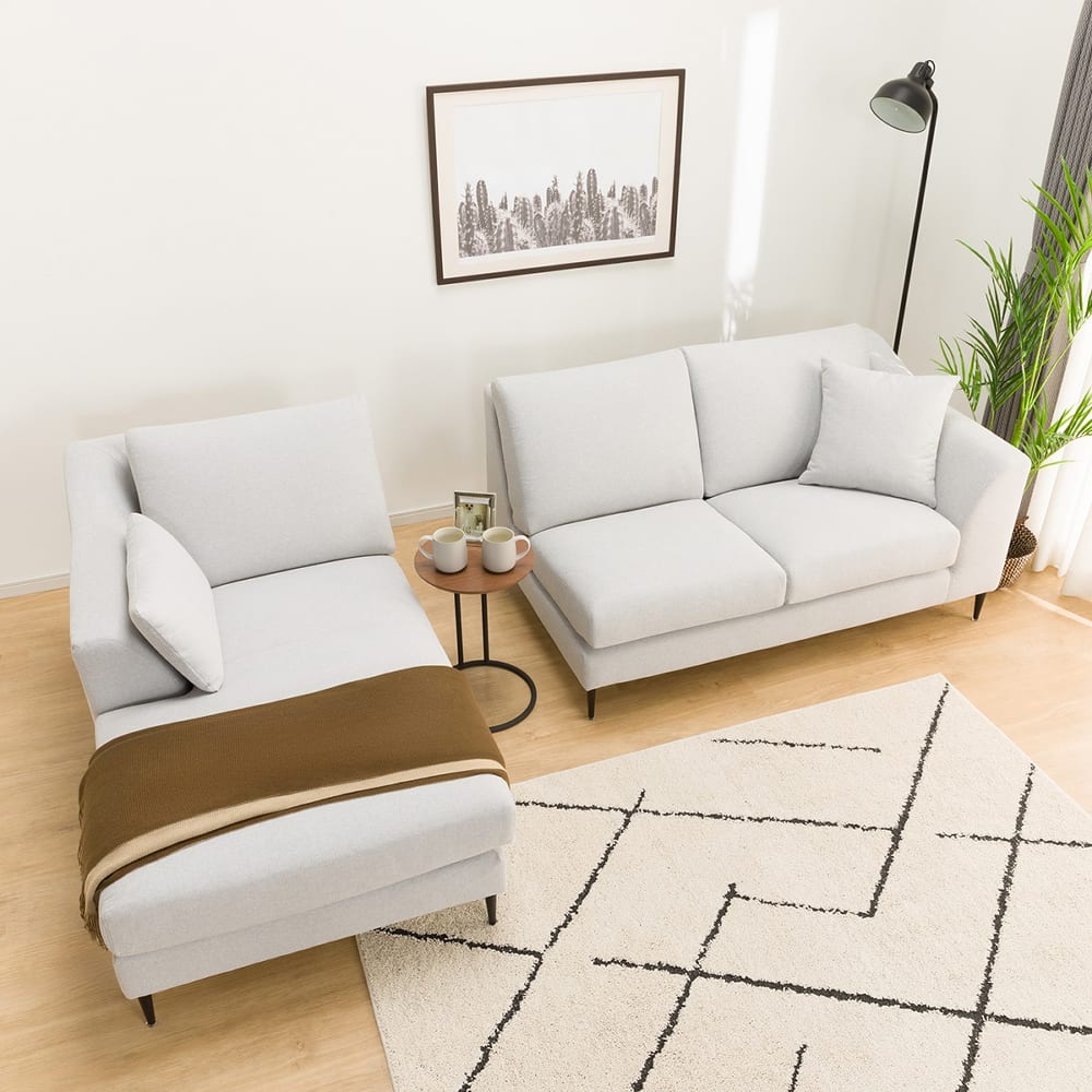 布張り 右カウチソファ(Nポケット BS15 RC Nシールド-LGY) <N> [3]