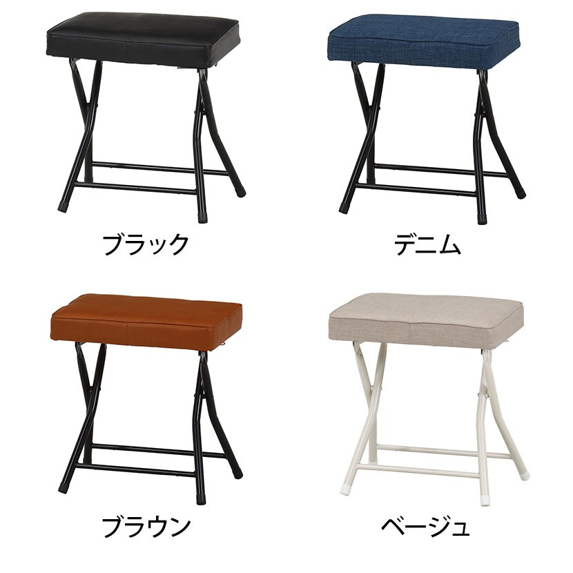 【4脚セット】ワイドチェアー バーディ 幅広折りたたみチェア 余裕の座り心地 らくらく収納 幅445×奥行320×座面高さ490mm [2]