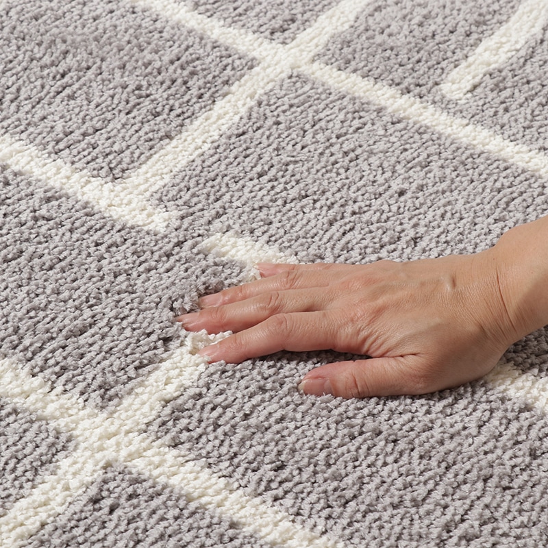 丸洗いできるラグ IF ターン GY ※3サイズ有【床暖・ホットカーペット対応】 [4]