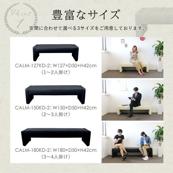 Netforce ネットフォース カルム デザインベンチ 2人掛け 幅1270mm グレー CALM-127KD-2-AW-GY 1台（直送品） [3]