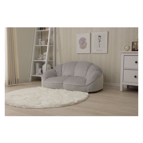 セルタン シェルソファ 1.5人掛 ベロア 幅1150mm グレー MS01-722GRY 1台（直送品） [2]