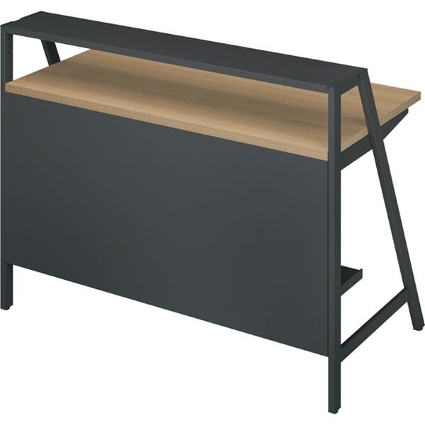 【組立設置込】コクヨ INVENT-SH 平机 棚付 引出付 幅1200×奥行600×天板高さ720ｍｍ ロータイプ ラスティックM×ブラック 1台（直送品）