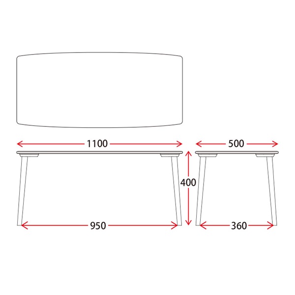 バリタローテーブル W1100 オーク材/ナチュラル [2]